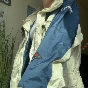 Columbia blue and tan jacket